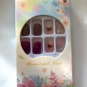 Press on Nails. Red Wine Color